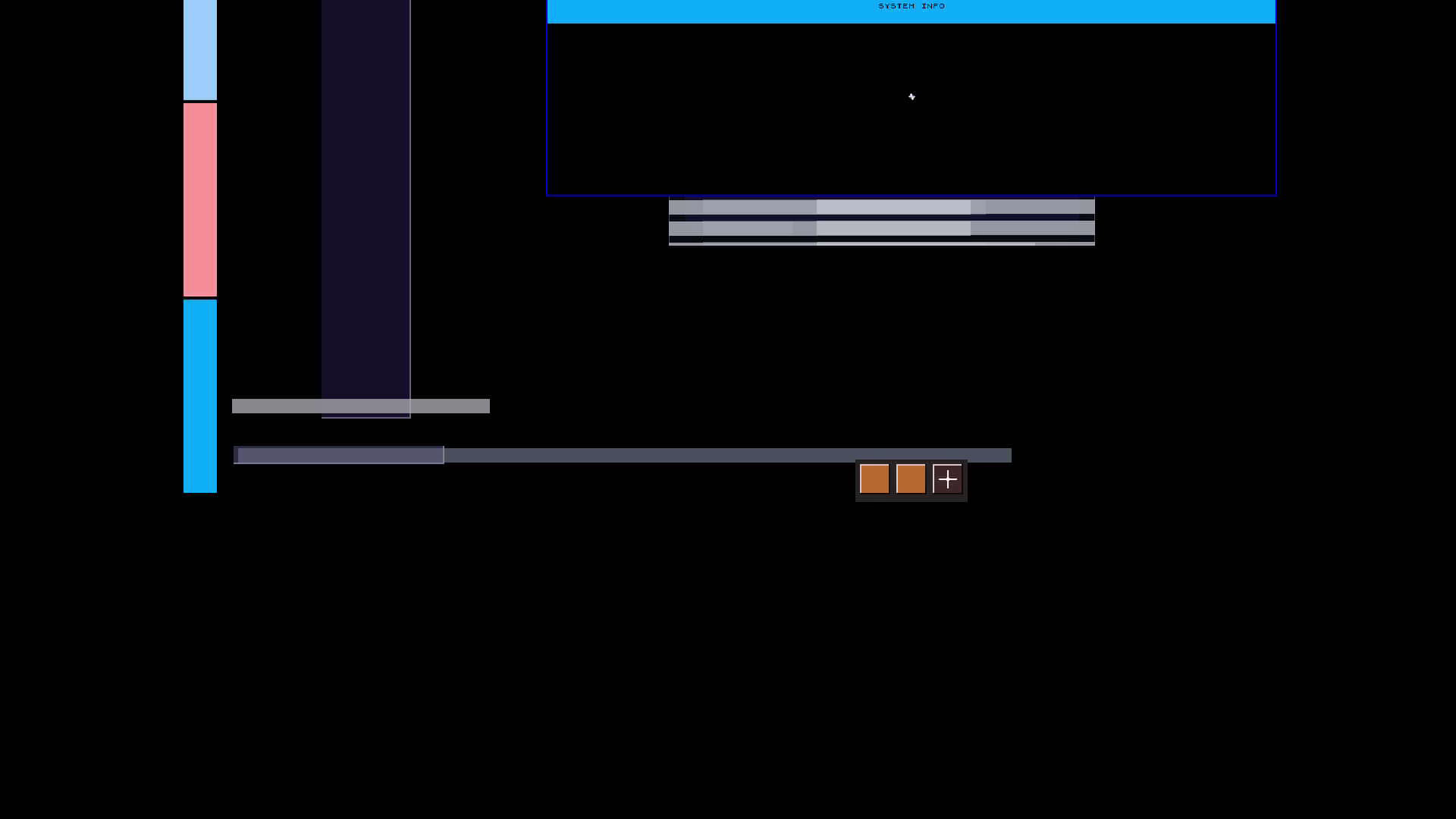 The 3B Lumen desktop with a titled SYSTEM INFO application window, the desktop that USB input will drive