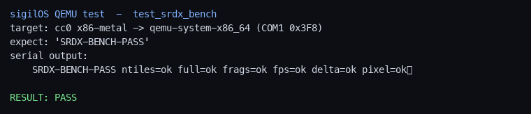 SRDXBENCH-PASS on x86 QEMU