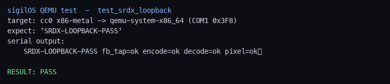 SRDX-LOOPBACK-PASS on x86 QEMU